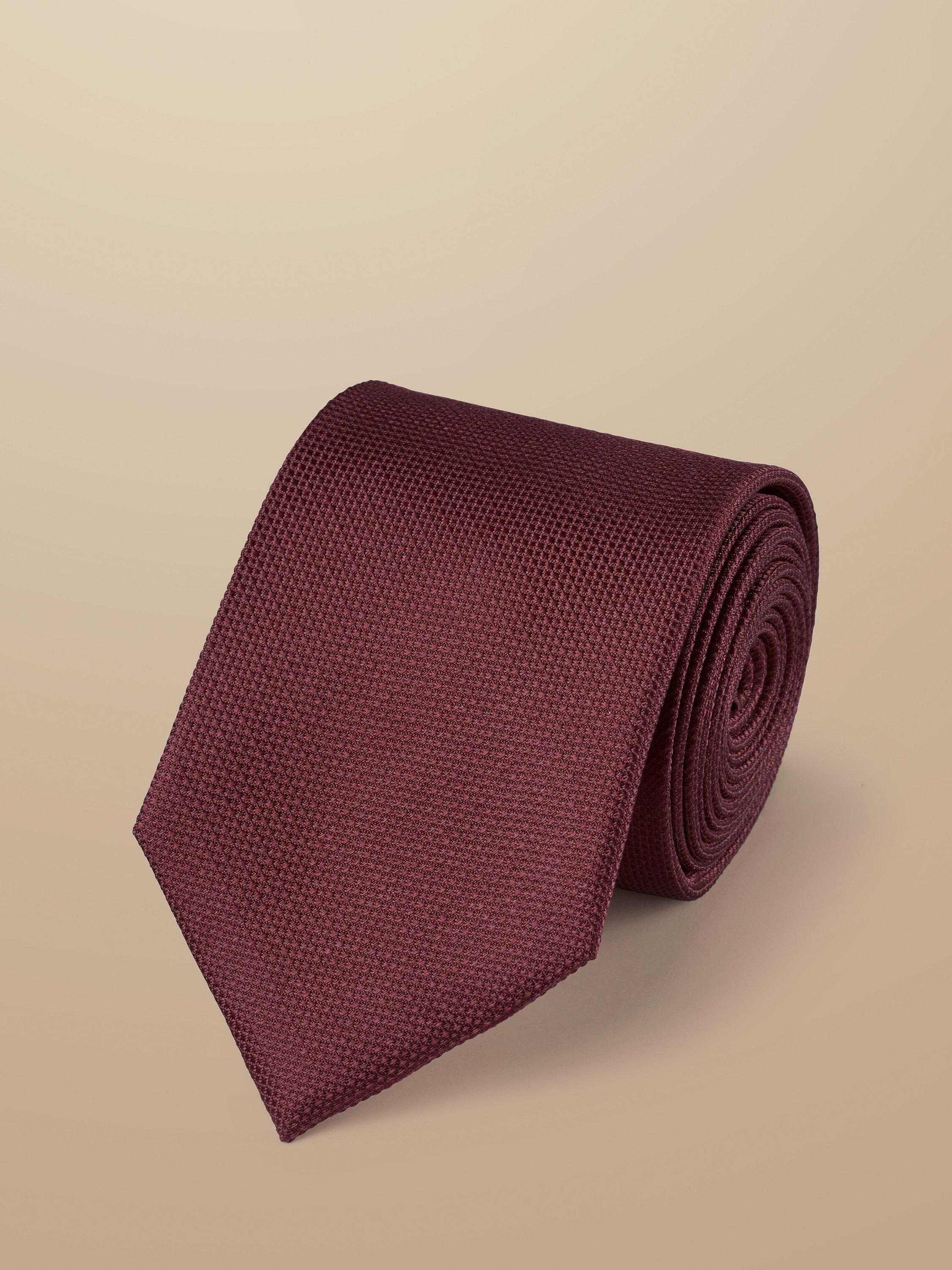 Product image 1 of 2, which shows Charles Tyrwhitt Silk Tie, Burgundy Red, One Size