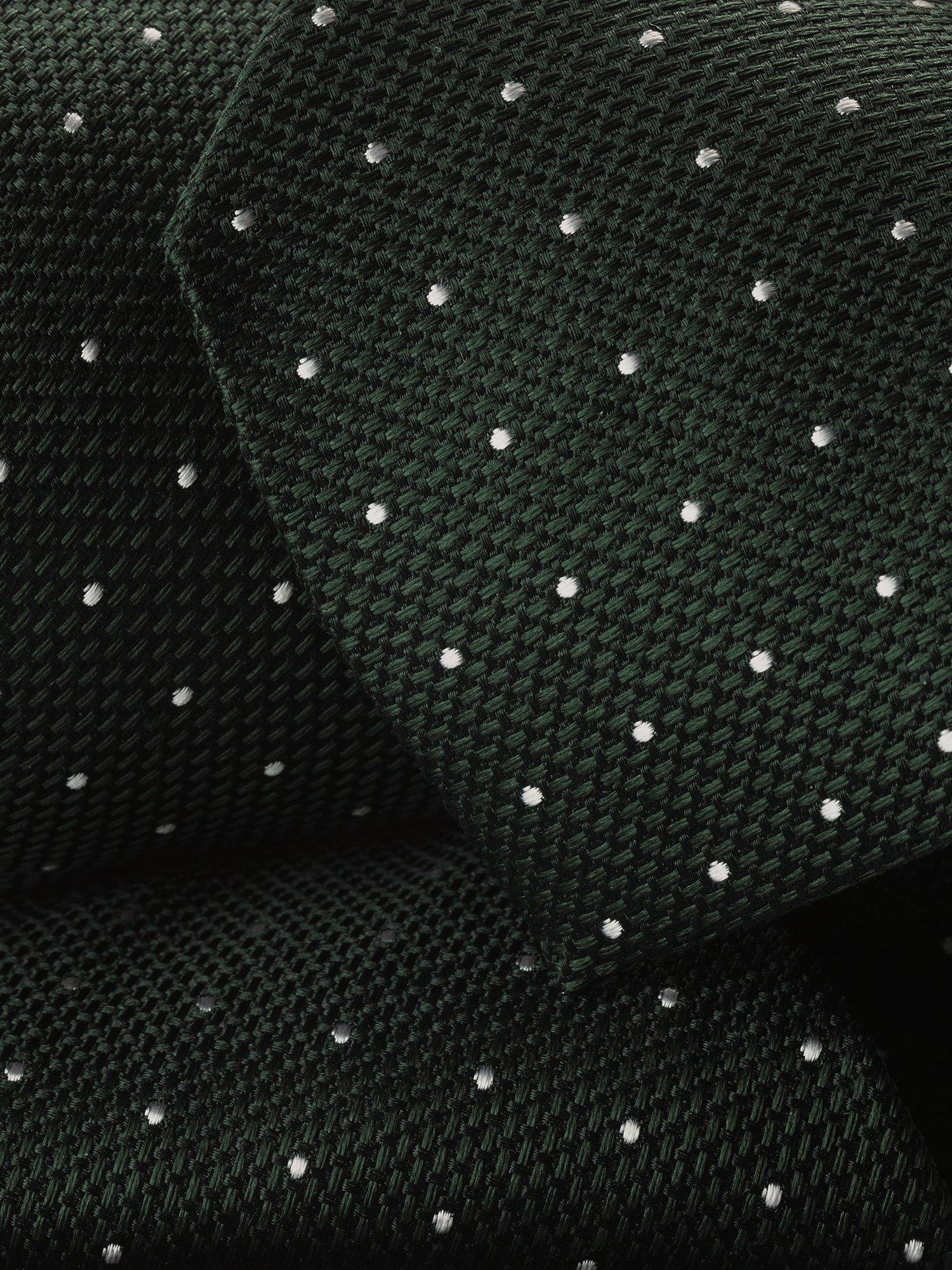 Product image 2 of 2, which shows Charles Tyrwhitt Polka Dot Silk Tie, Dark Green, One Size