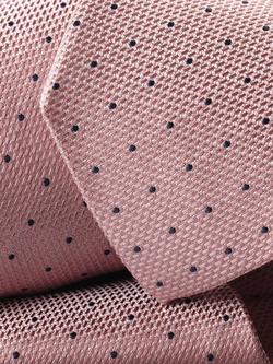 Charles Tyrwhitt Polka Dot Silk Tie - view 2, Pink/Navy