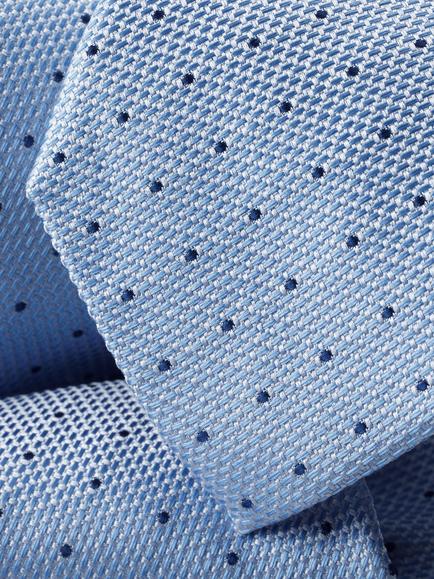 Charles Tyrwhitt Polka Dot Silk Tie - view 2, Sky Blue