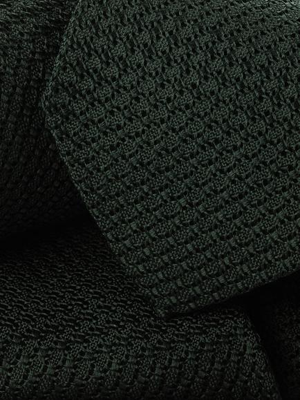 Charles Tyrwhitt Grenadine luxury Italian Tie - view 2, Dark Green