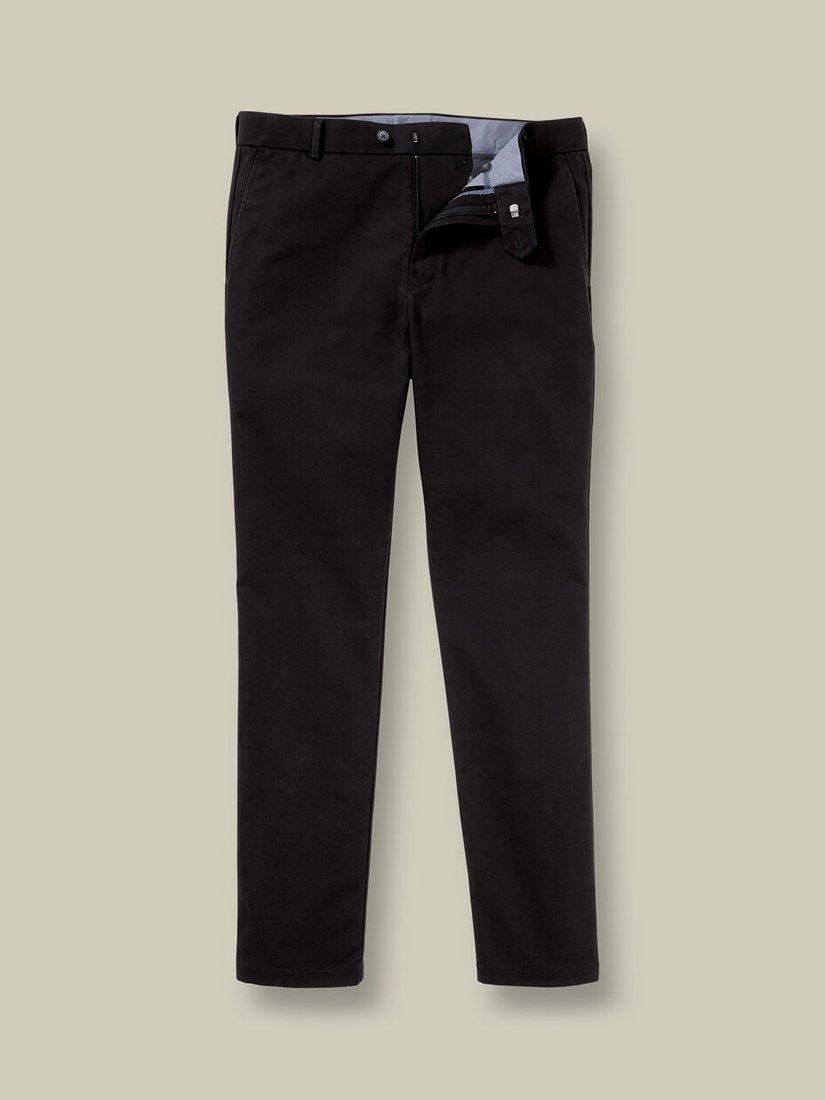 Product image 3 of 4, which shows Charles Tyrwhitt Straight Cotton Blend Trousers, Black, 32S