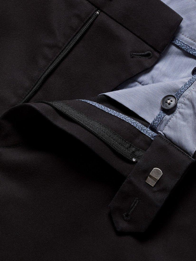 Product image 4 of 4, which shows Charles Tyrwhitt Straight Cotton Blend Trousers, Black, 32S
