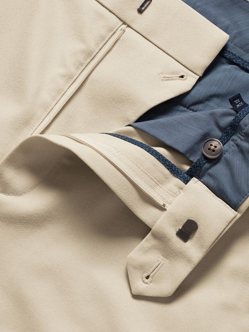 Product image 3 of 5, which shows Charles Tyrwhitt Straight Cotton Blend Trousers, Stone, 32S