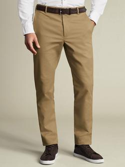 Charles Tyrwhitt Straight Cotton Blend Trousers, Tan