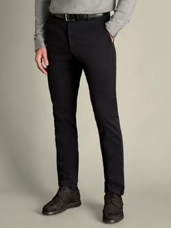 Charles Tyrwhitt Slim Fit Cotton Blend Trousers, Black