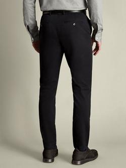 Charles Tyrwhitt Slim Fit Cotton Blend Trousers - view 2, Black