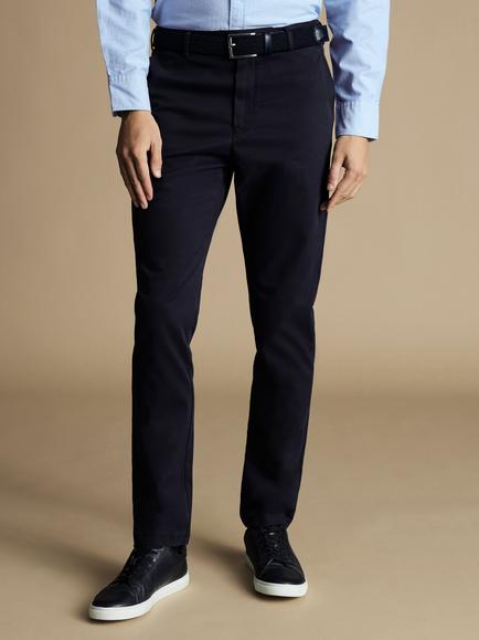 Charles Tyrwhitt Slim Fit Cotton Blend Trousers, French Navy