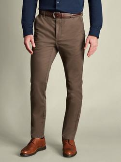 Charles Tyrwhitt Slim Fit Cotton Blend Trousers, Mocha