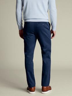 Charles Tyrwhitt Straight Cotton Blend Trousers, Royal Blue - view 2, Royal Blue