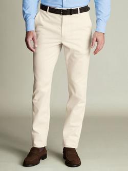 Charles Tyrwhitt Straight Cotton Blend Trousers, Ivory