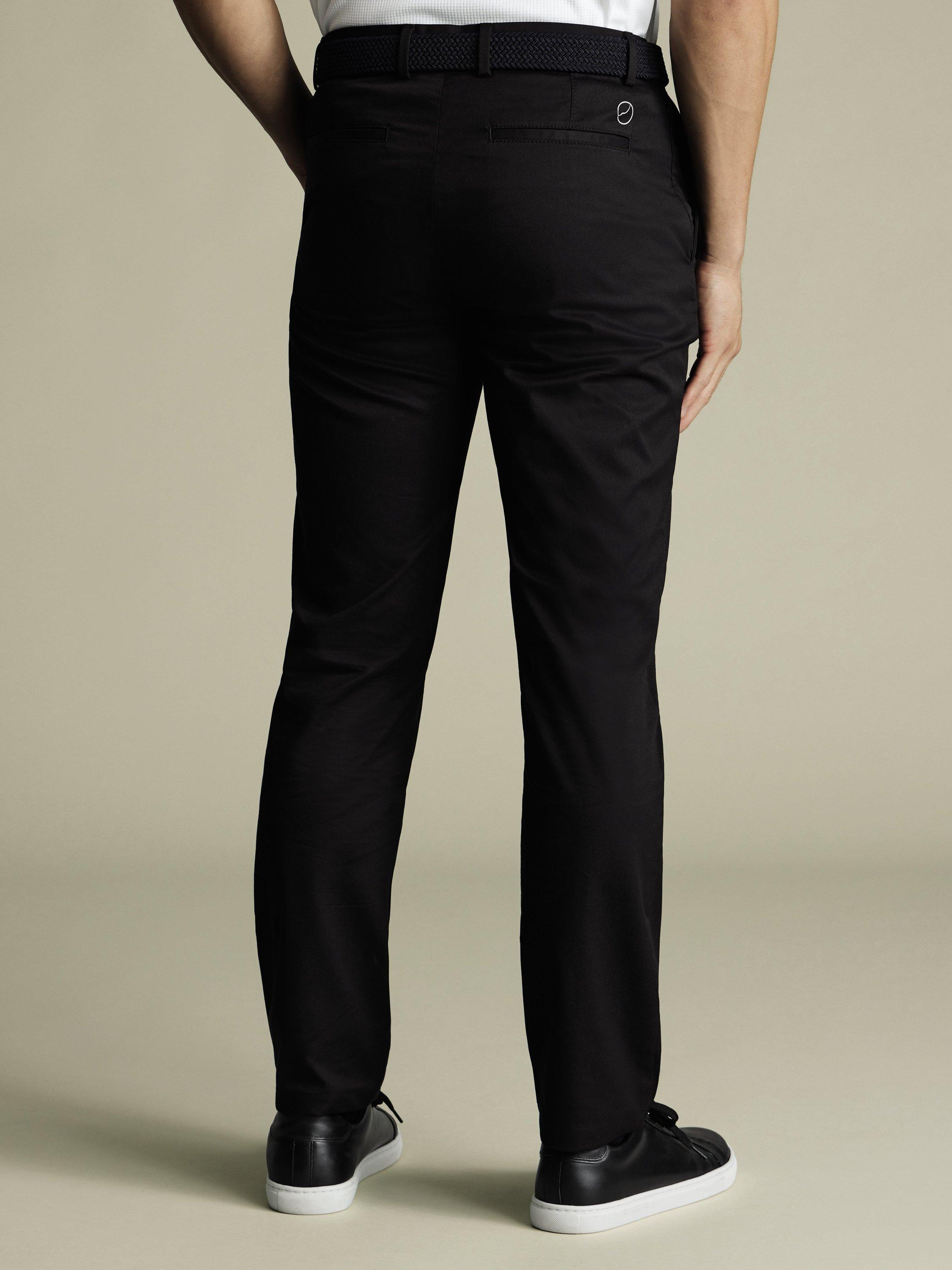 Product image 2 of 6, which shows Charles Tyrwhitt Performance Cotton Blend Chinos, Black, 30S