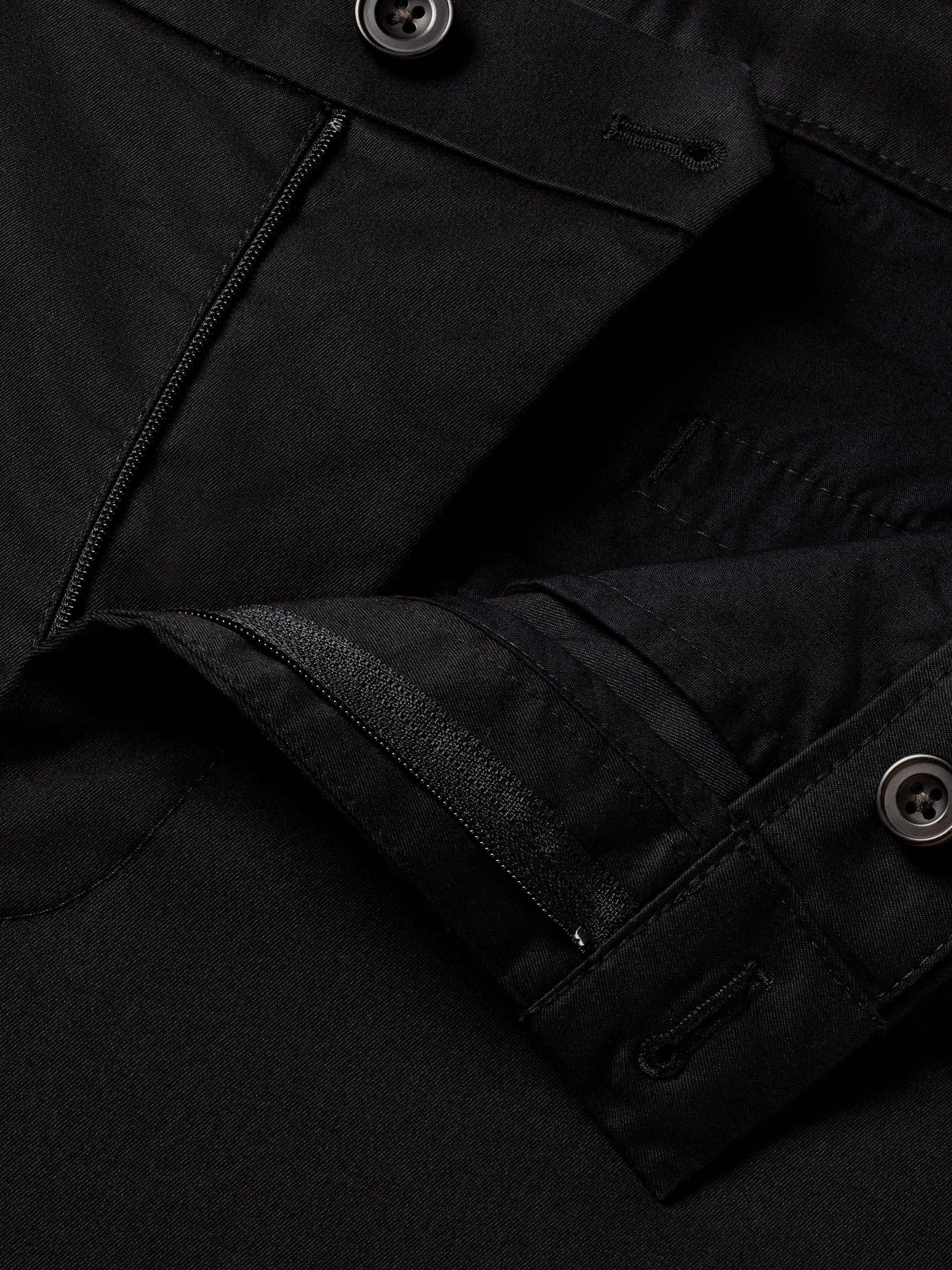 Product image 6 of 6, which shows Charles Tyrwhitt Performance Cotton Blend Chinos, Black, 30S