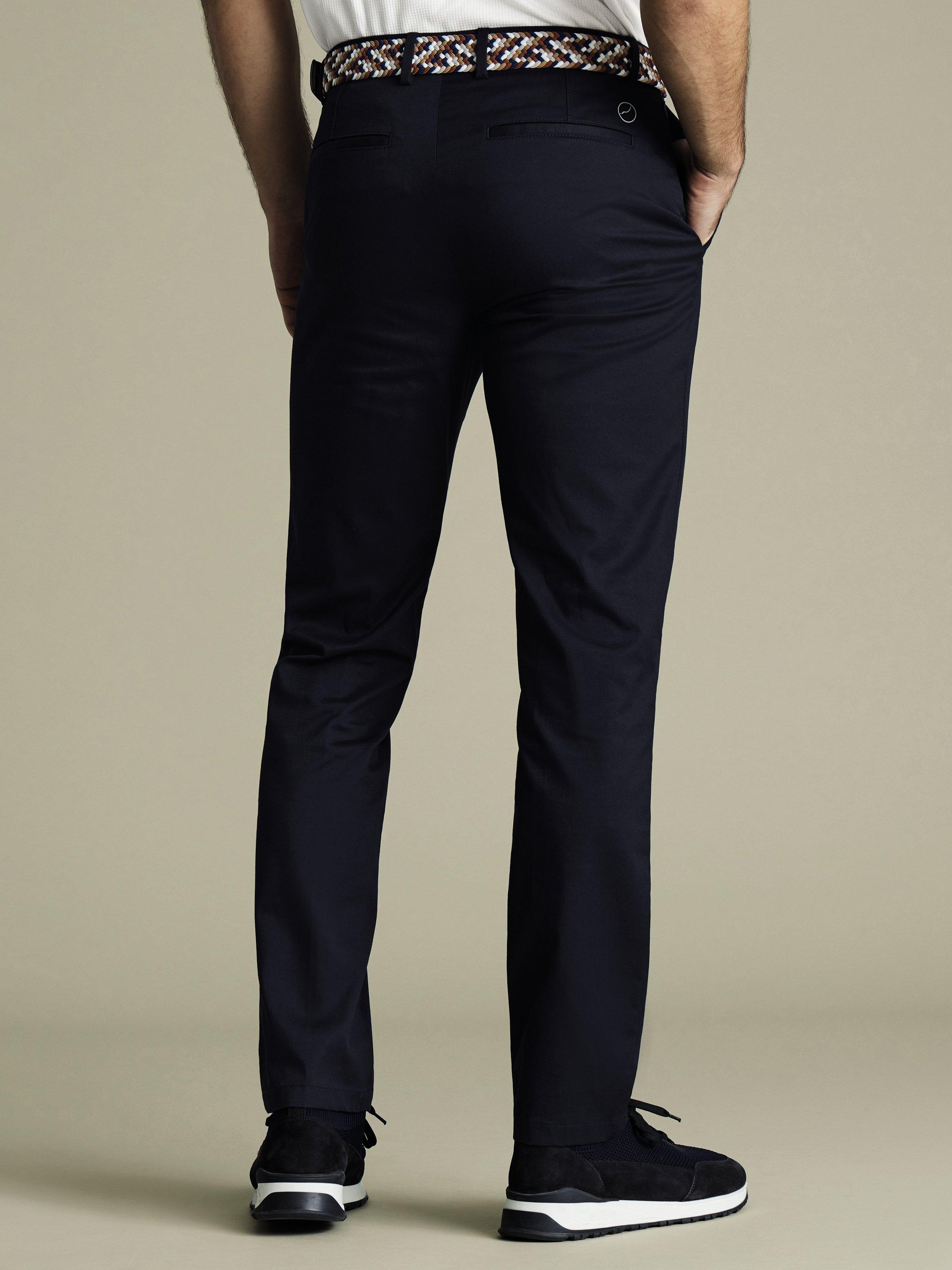 Product image 4 of 6, which shows Charles Tyrwhitt Performance Cotton Blend Chinos, Navy, 30S