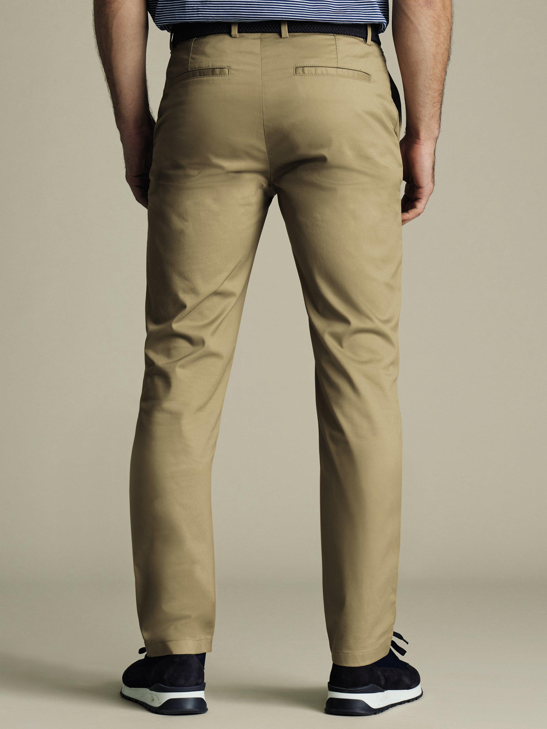 Product image 2 of 6, which shows Charles Tyrwhitt Performance Cotton Blend Chinos, Tan, 30S