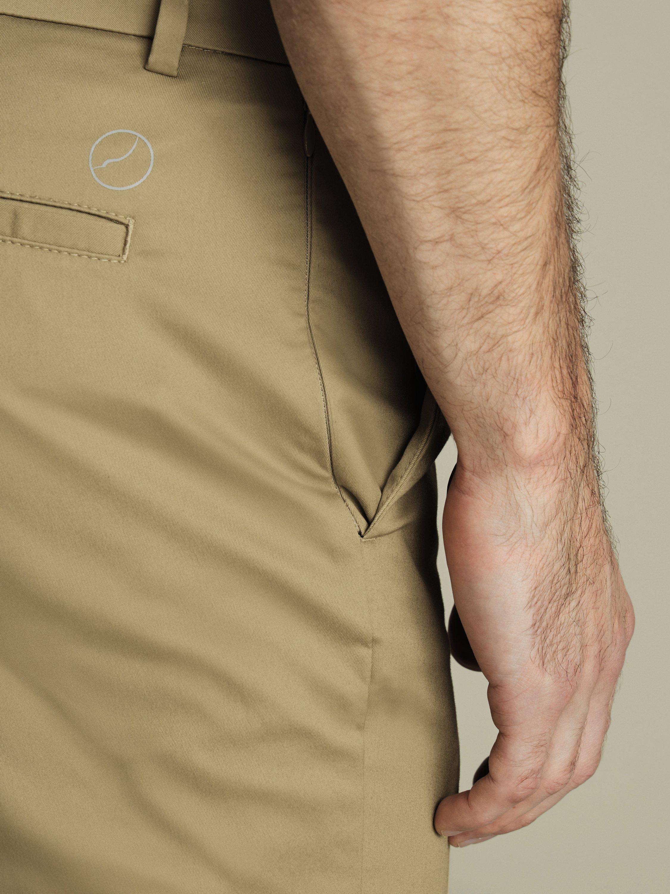 Product image 3 of 6, which shows Charles Tyrwhitt Performance Cotton Blend Chinos, Tan, 30S