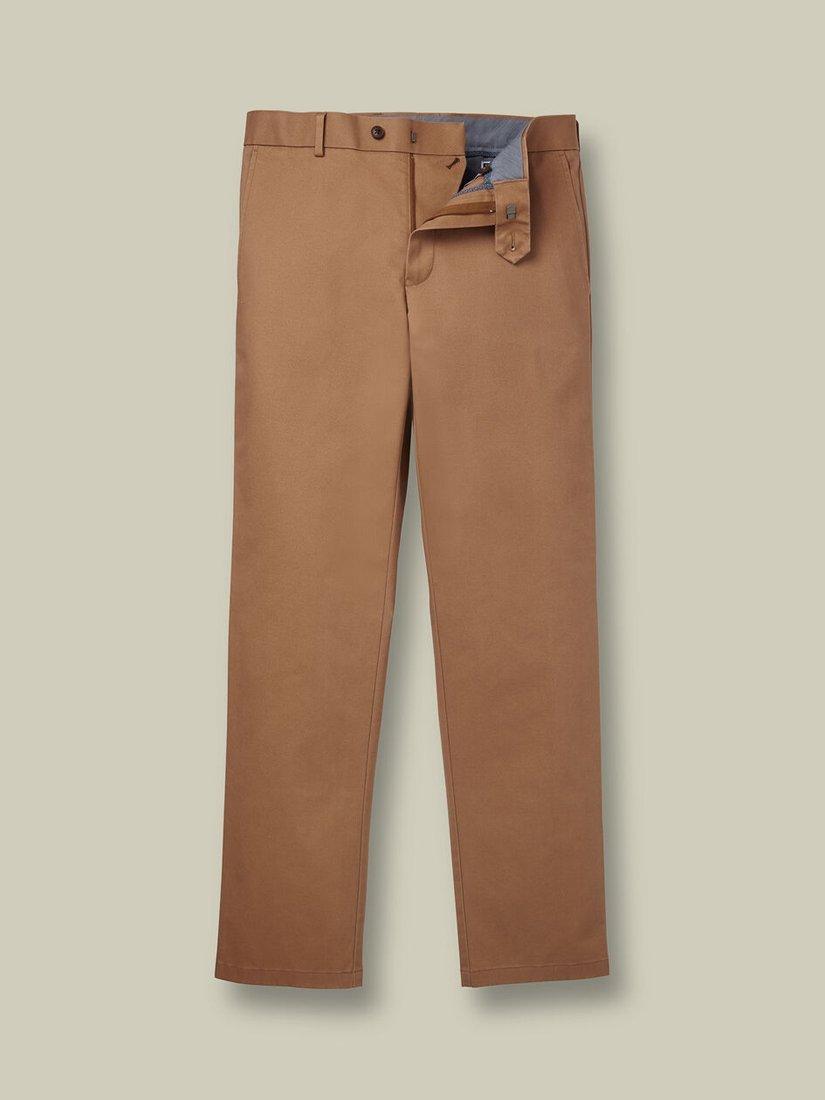 Product image 5 of 5, which shows Charles Tyrwhitt Straight Cotton Blend Trousers, Camel, 30S