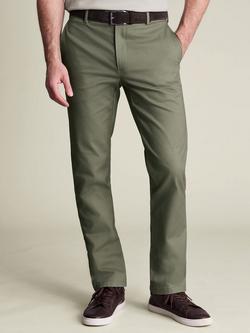Charles Tyrwhitt Straight Cotton Blend Trousers, Sage Green, Sage Green