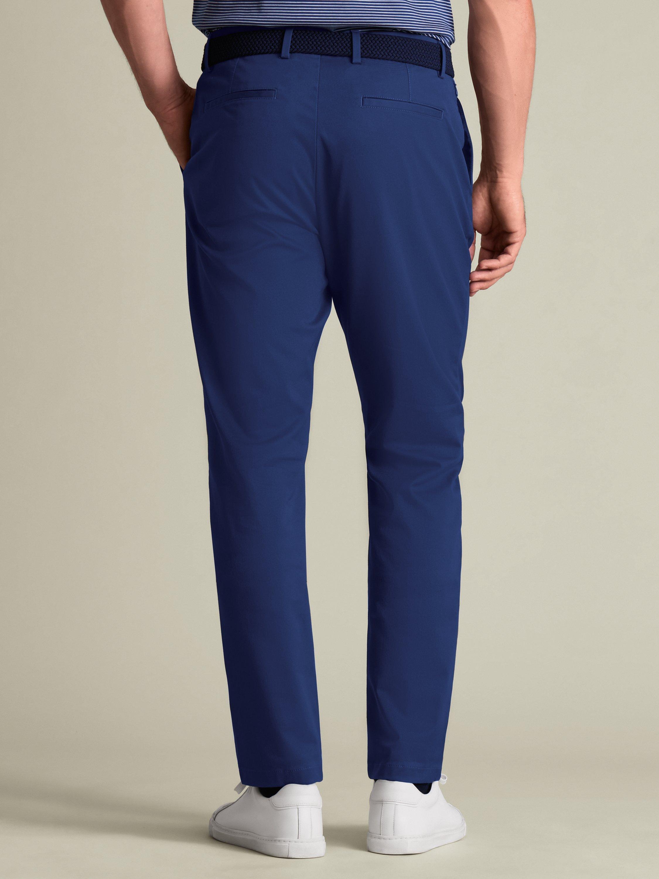 Product image 2 of 5, which shows Charles Tyrwhitt Performance Cotton Blend Chinos, Royal Blue, 30S