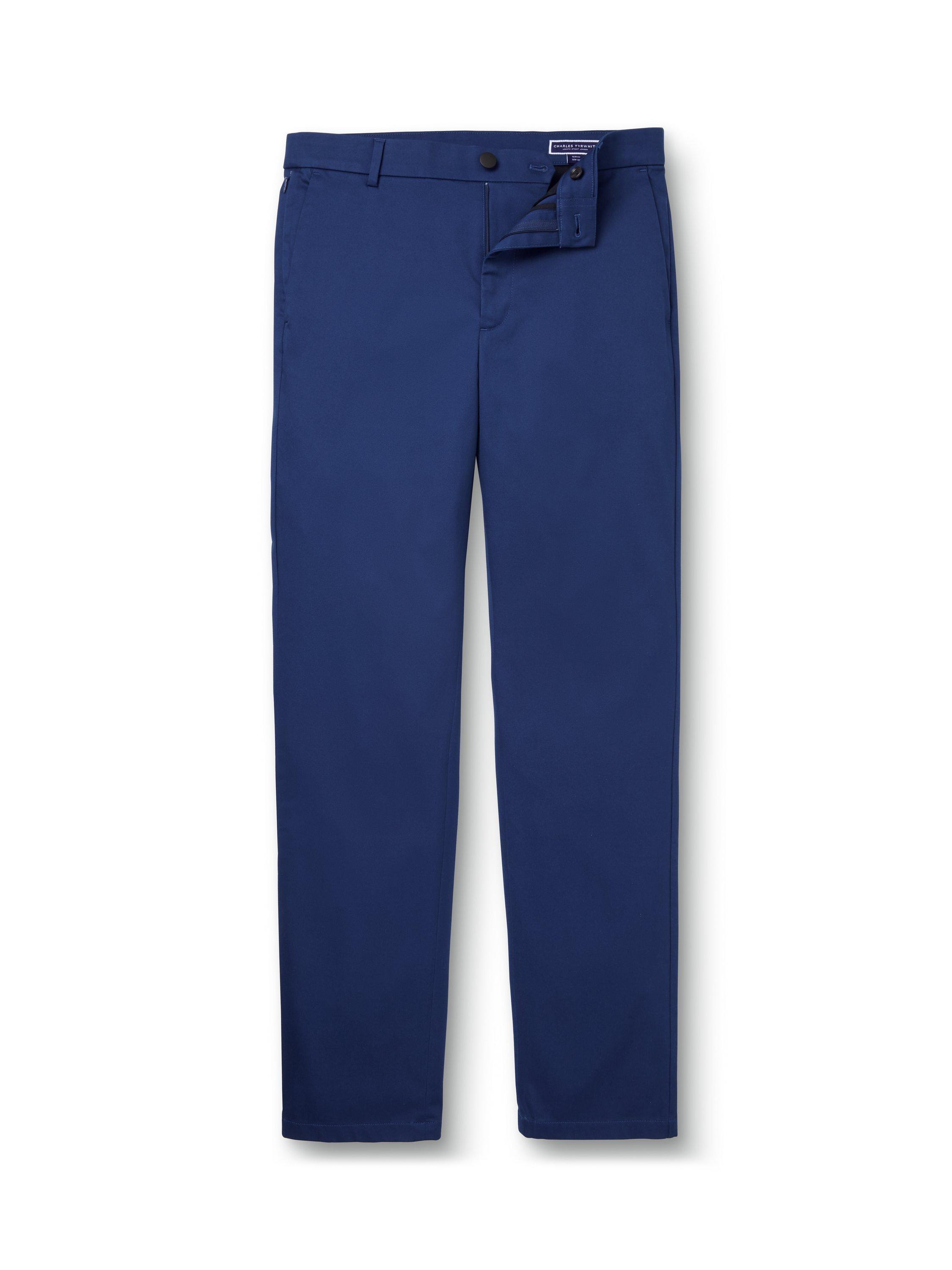Product image 5 of 5, which shows Charles Tyrwhitt Performance Cotton Blend Chinos, Royal Blue, 30S