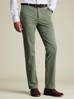 Charles Tyrwhitt Slim Fit Cotton Blend Trousers, Green