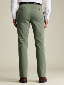 Charles Tyrwhitt Slim Fit Cotton Blend Trousers - view 2, Green