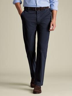 Charles Tyrwhitt Slim Fit Cotton Blend Trousers, Navy