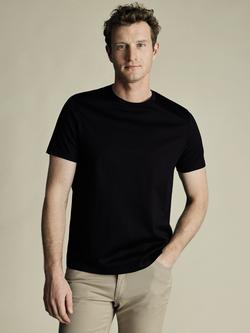 Charles Tyrwhitt Crew Neck Cotton T-Shirt, Black, Black