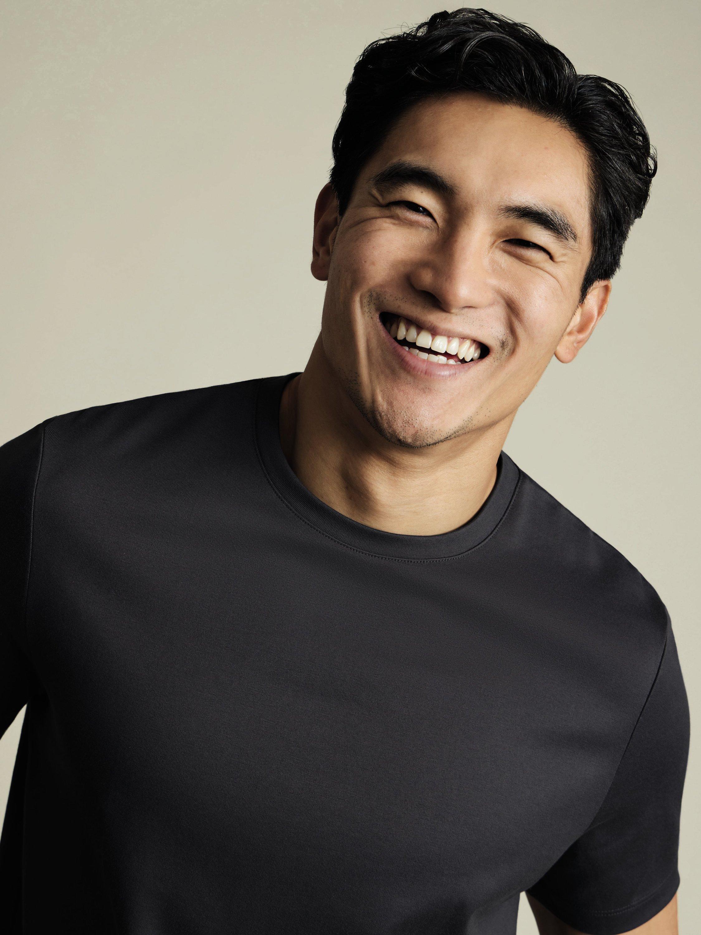 Product image 2 of 5, which shows Charles Tyrwhitt Crew Neck Cotton T-Shirt, Graphite Grey, M