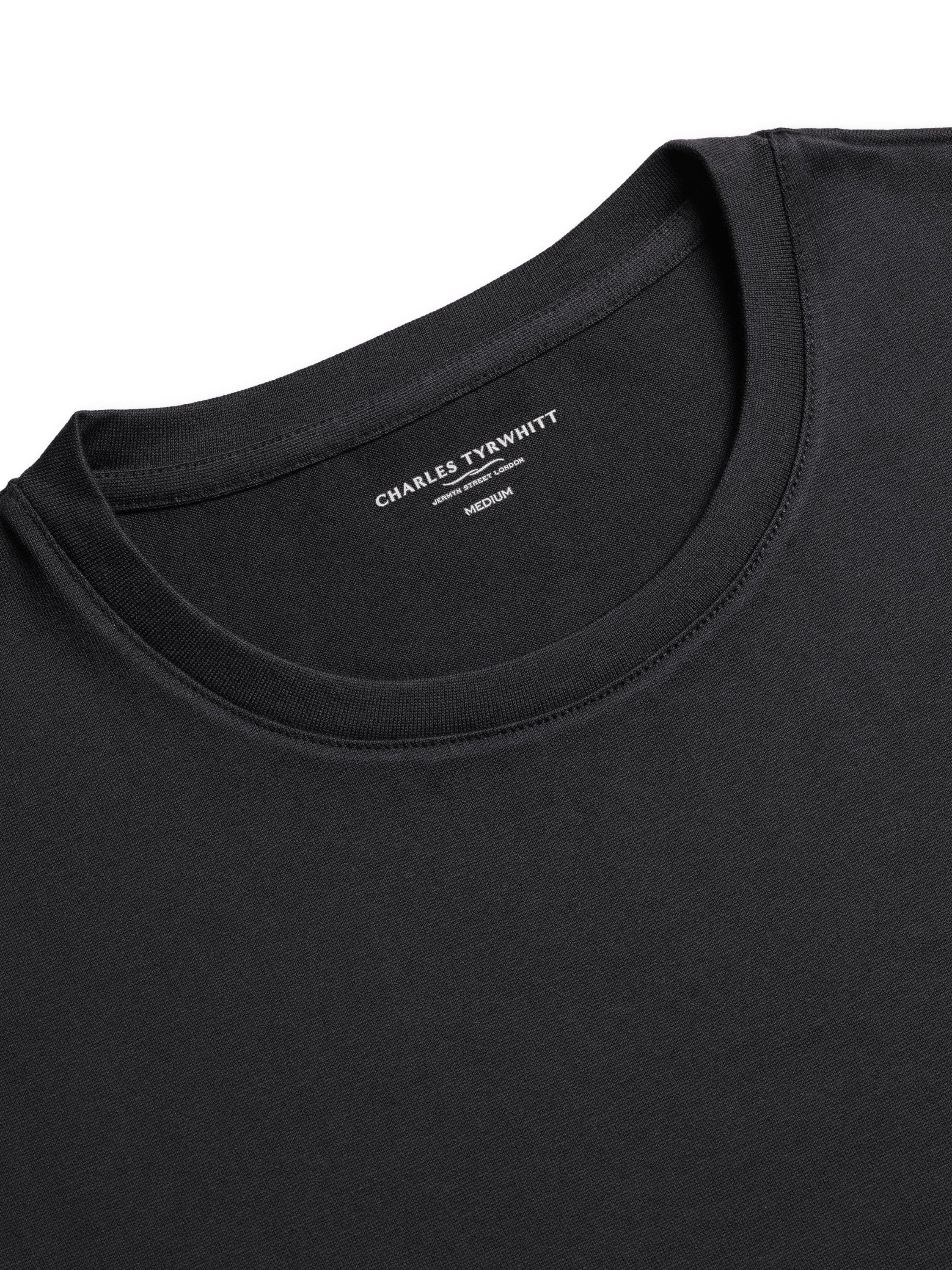Product image 3 of 5, which shows Charles Tyrwhitt Crew Neck Cotton T-Shirt, Graphite Grey, M