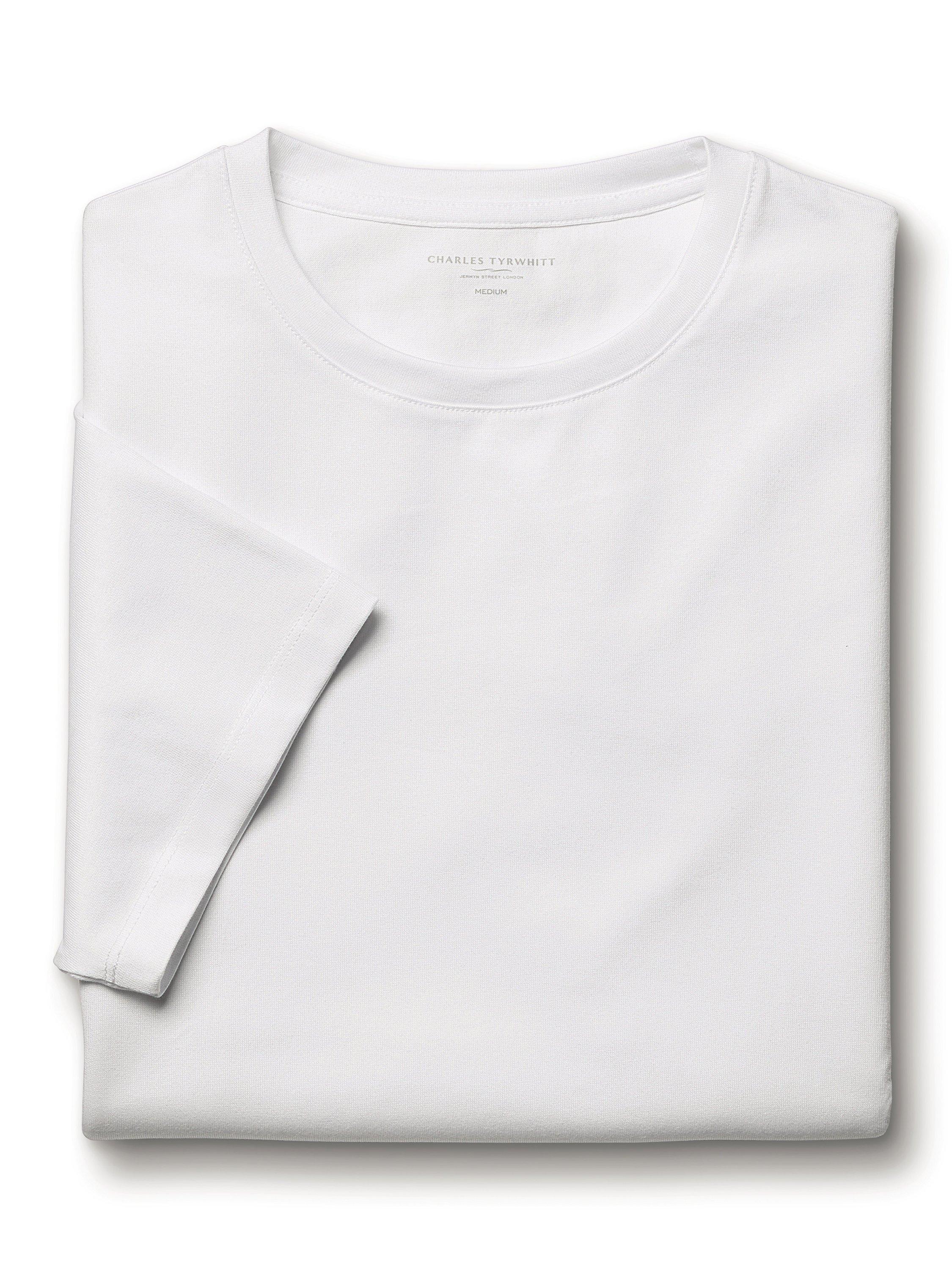 Product image 4 of 5, which shows Charles Tyrwhitt Crew Neck Cotton T-Shirt, White, L