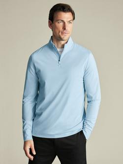 Charles Tyrwhitt Half Zip Top, Light Blue