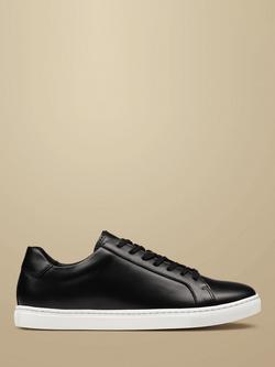 Charles Tyrwhitt Lace Up Leather Trainers, Black