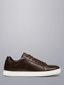 Charles Tyrwhitt Lace Up Leather Trainers, Dark Chocolate