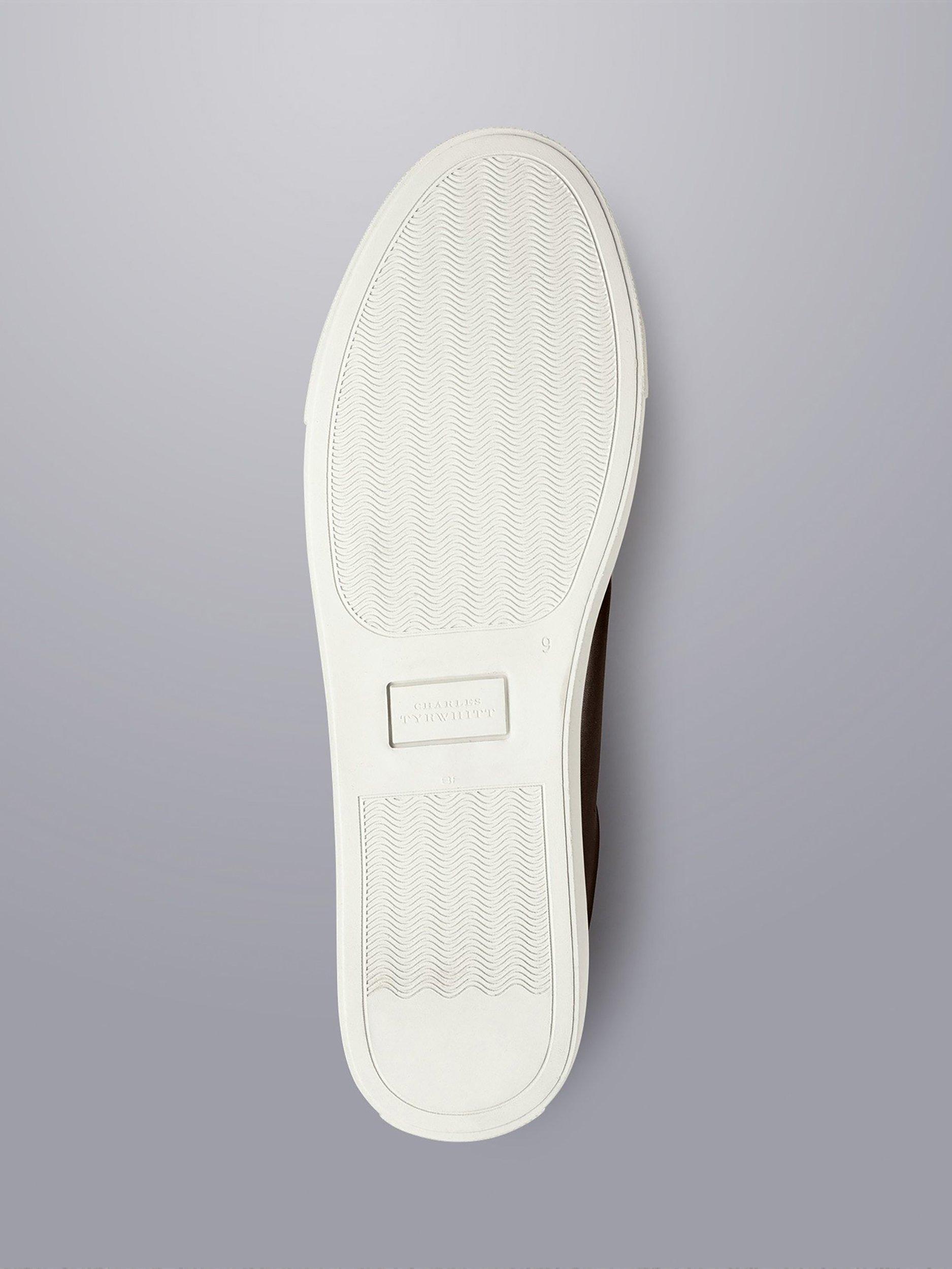 Product image 5 of 5, which shows Charles Tyrwhitt Lace Up Leather Trainers, Dark Chocolate, 12