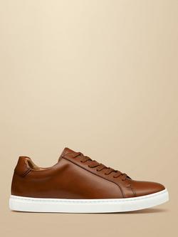 Charles Tyrwhitt Lace Up Leather Trainers, Dark Tan