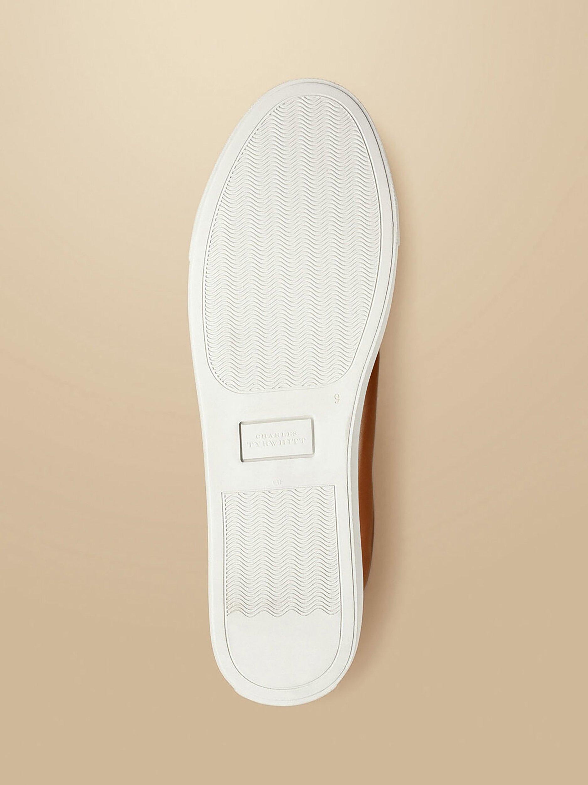 Product image 4 of 4, which shows Charles Tyrwhitt Lace Up Leather Trainers, Dark Tan, 11