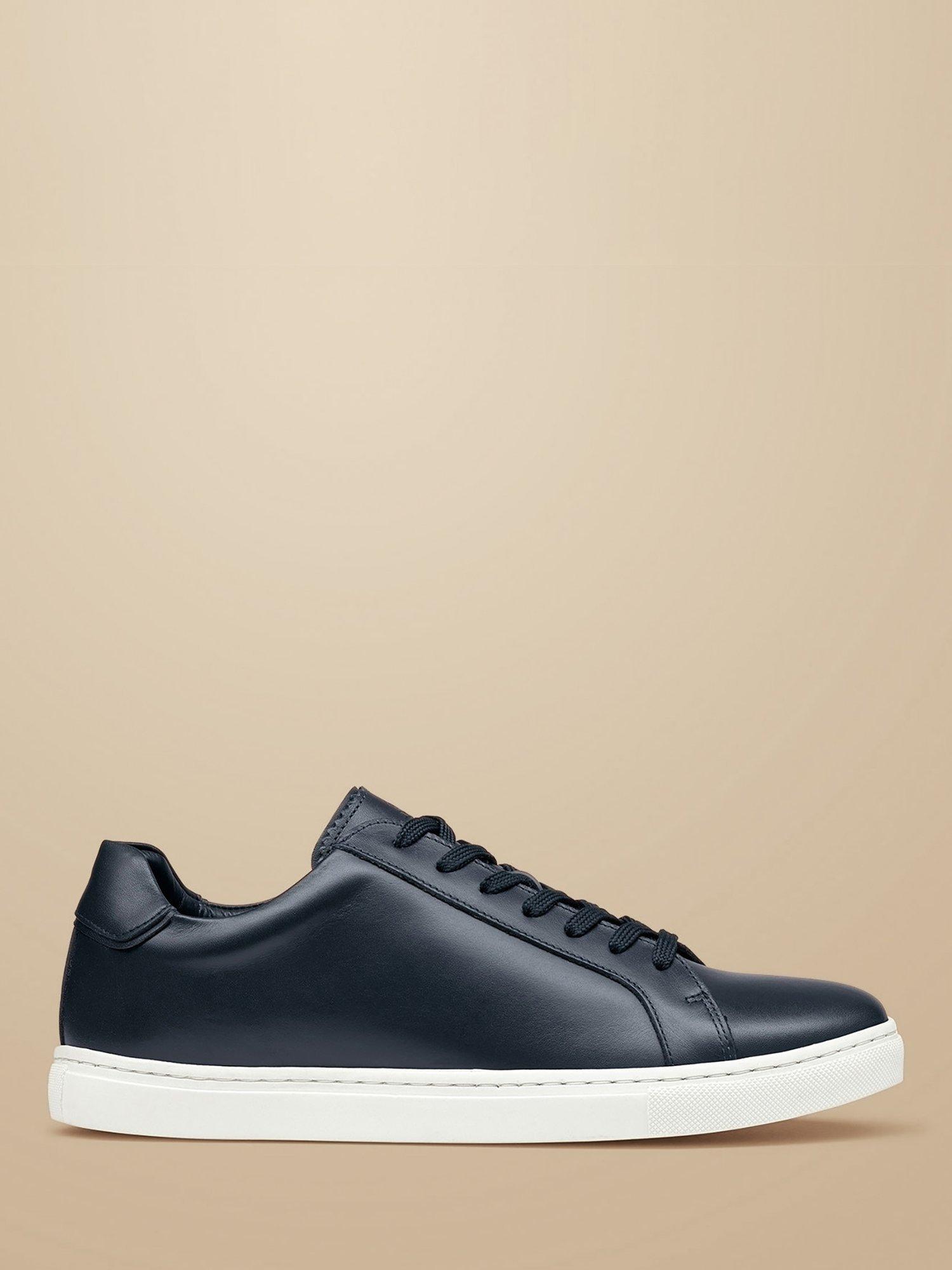 Product image 1 of 4, which shows Charles Tyrwhitt Lace Up Leather Trainers, Navy, 7
