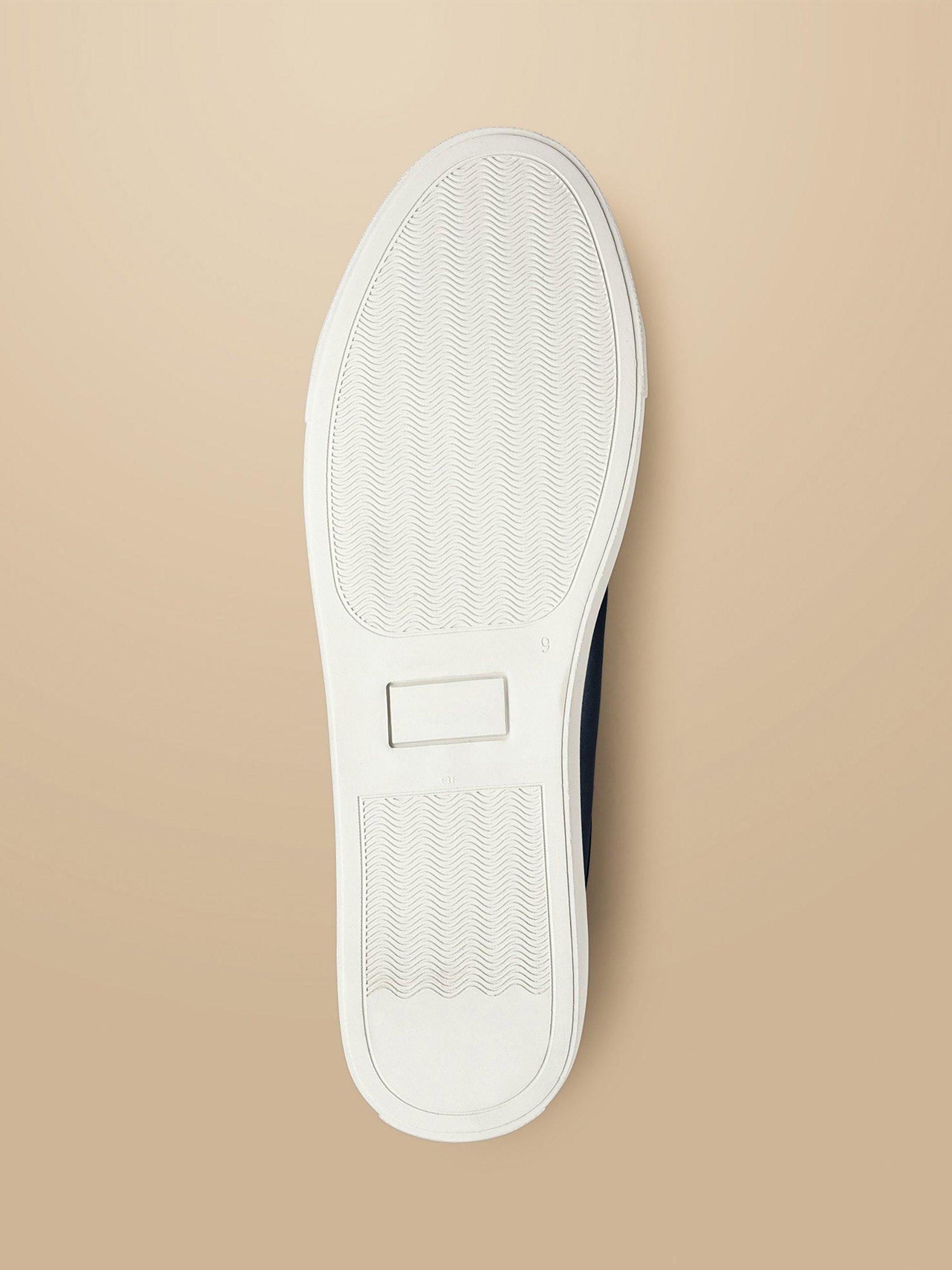 Product image 4 of 4, which shows Charles Tyrwhitt Lace Up Leather Trainers, Navy, 7