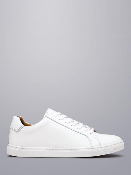 Charles Tyrwhitt Lace Up Leather Trainers, White