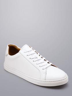 Charles Tyrwhitt Lace Up Leather Trainers - view 2, White