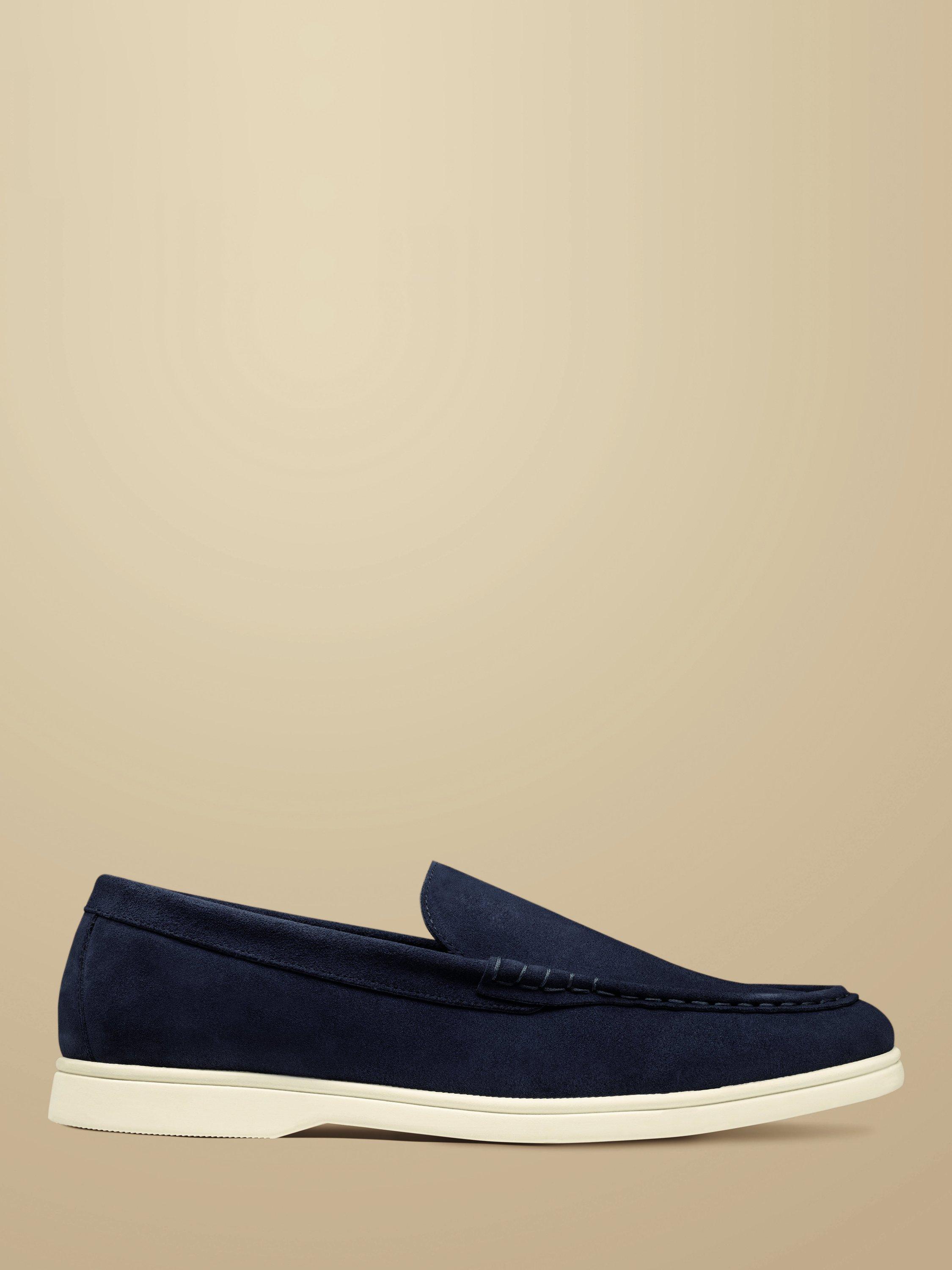 Product image 1 of 4, which shows Charles Tyrwhitt Suede Slip On Shoes, French Blue, 9