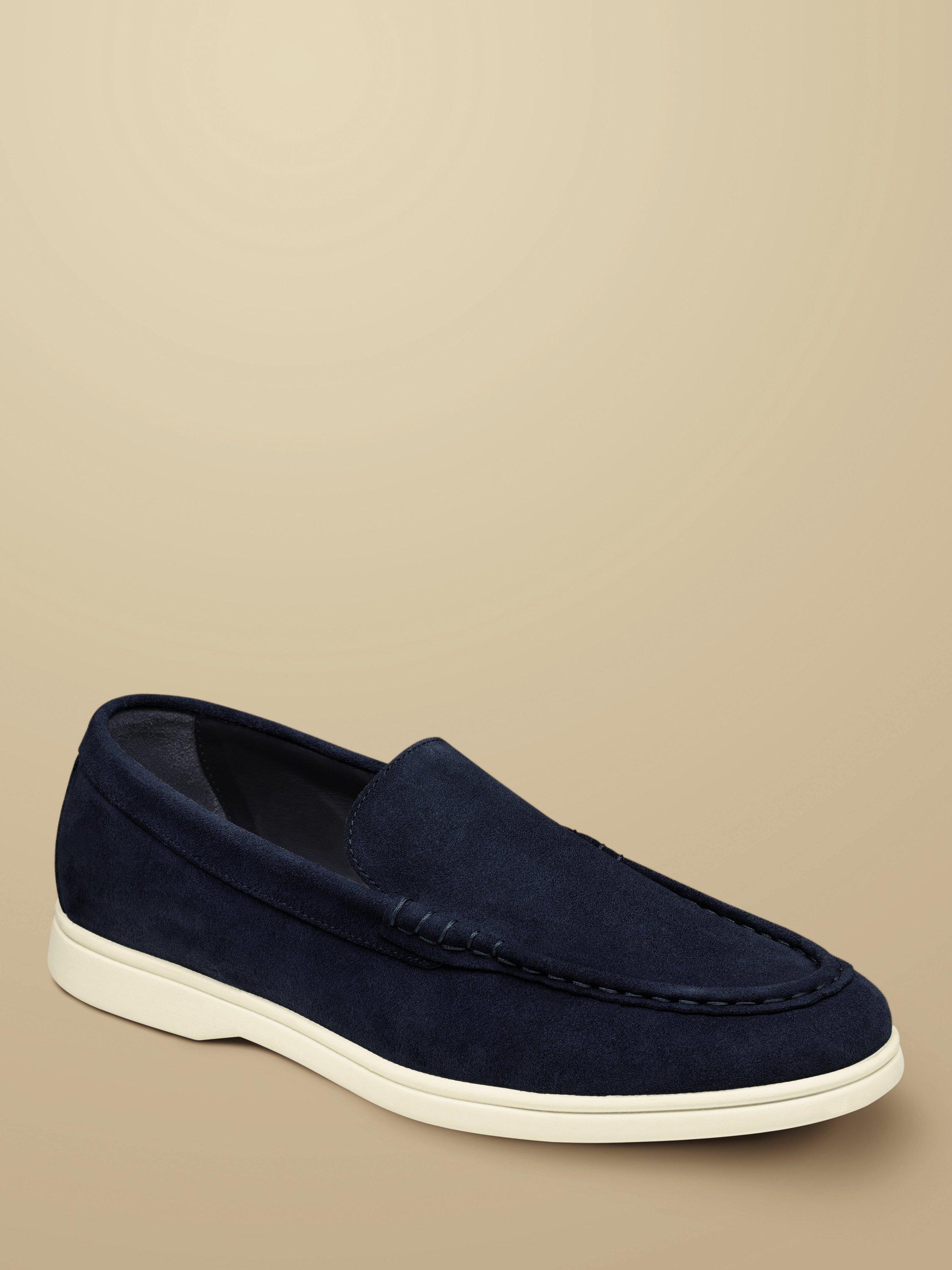 Product image 3 of 4, which shows Charles Tyrwhitt Suede Slip On Shoes, French Blue, 9