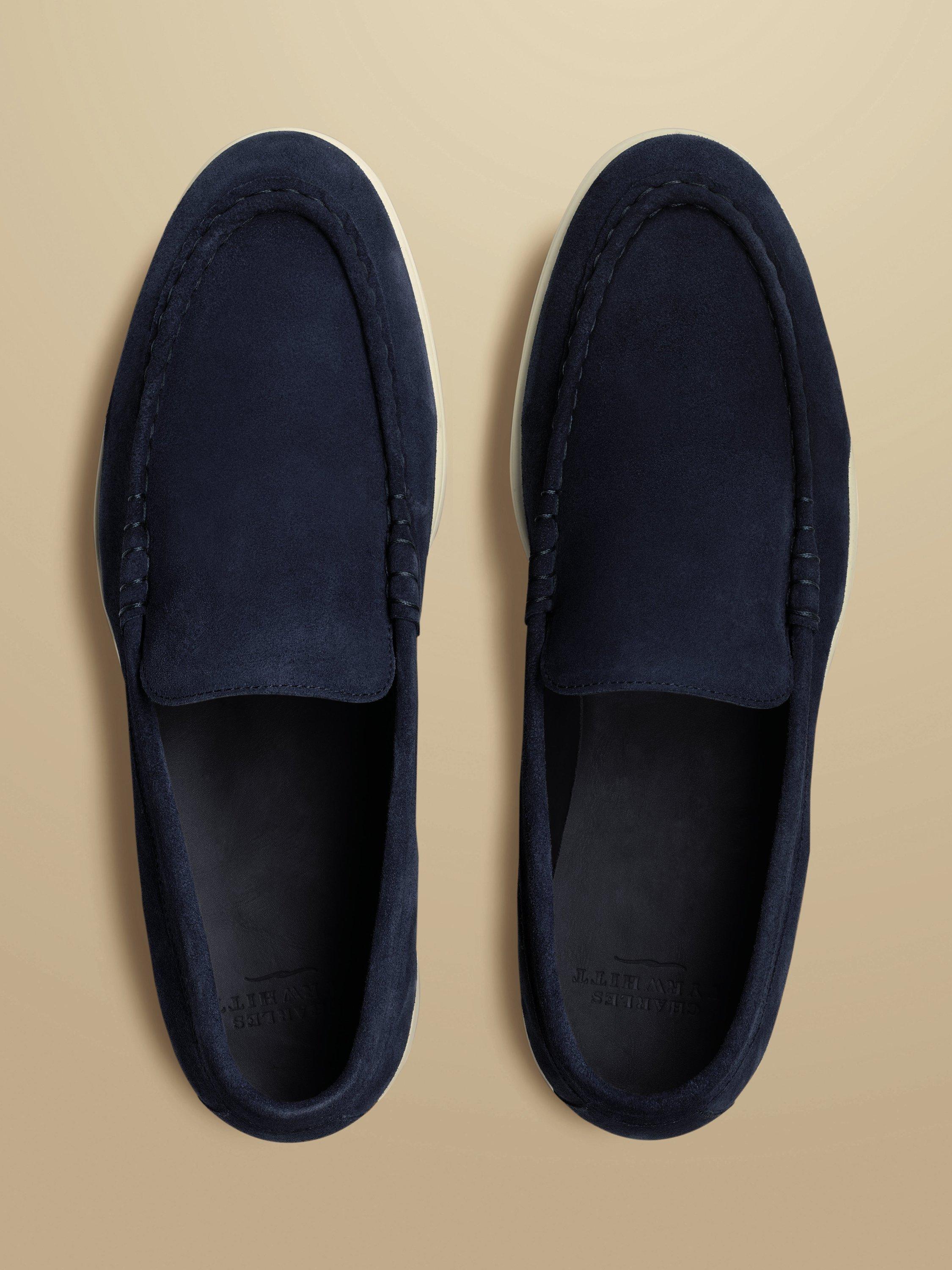 Product image 4 of 4, which shows Charles Tyrwhitt Suede Slip On Shoes, French Blue, 9