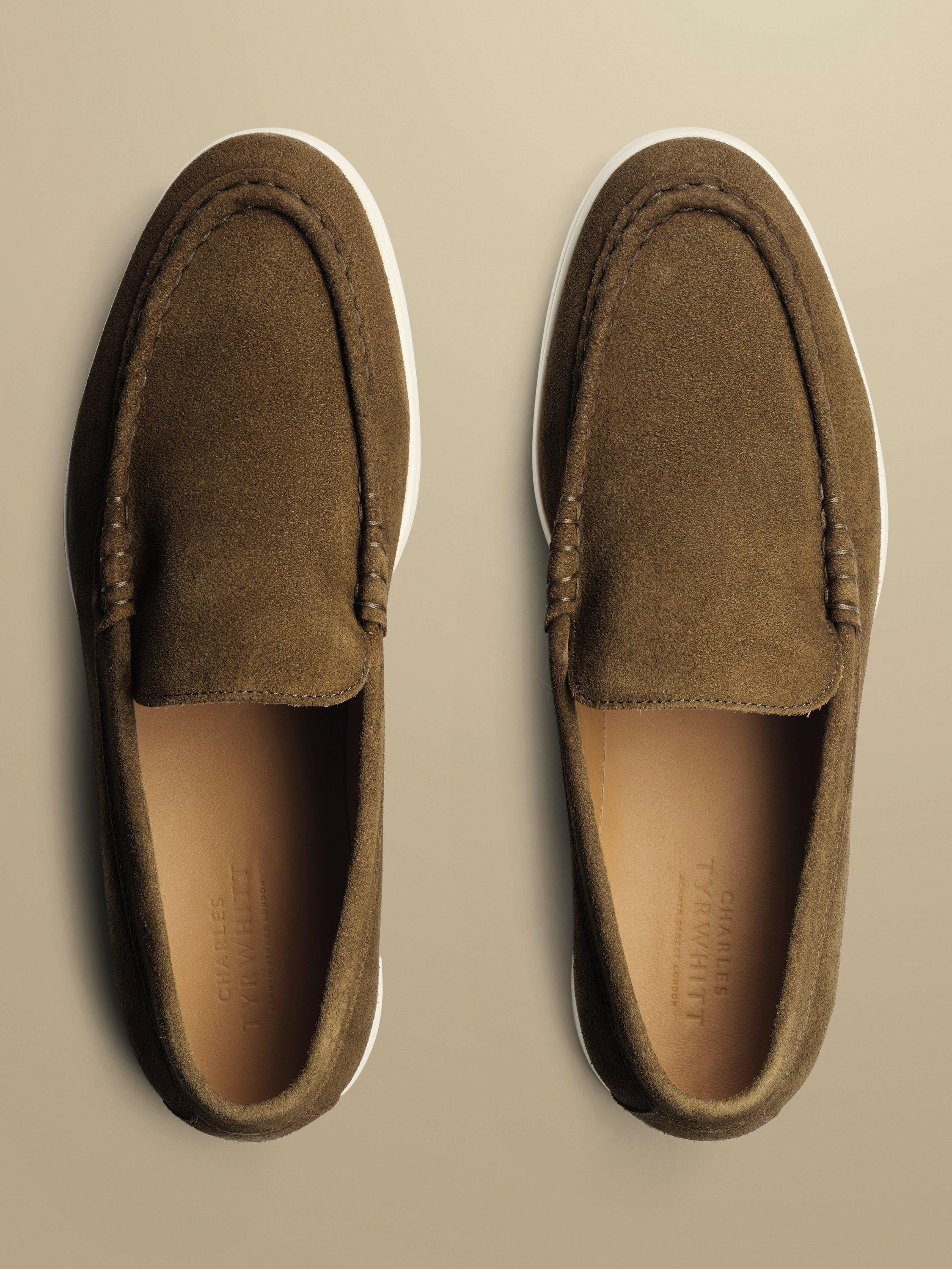 Product image 4 of 4, which shows Charles Tyrwhitt Suede Slip On Shoes, Light Brown, 10