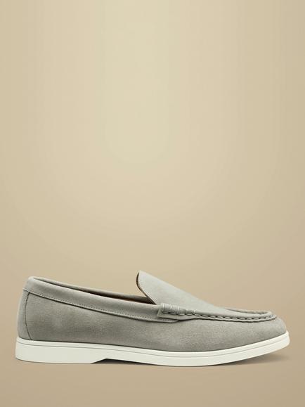 Charles Tyrwhitt Suede Slip On Shoes, Light Grey
