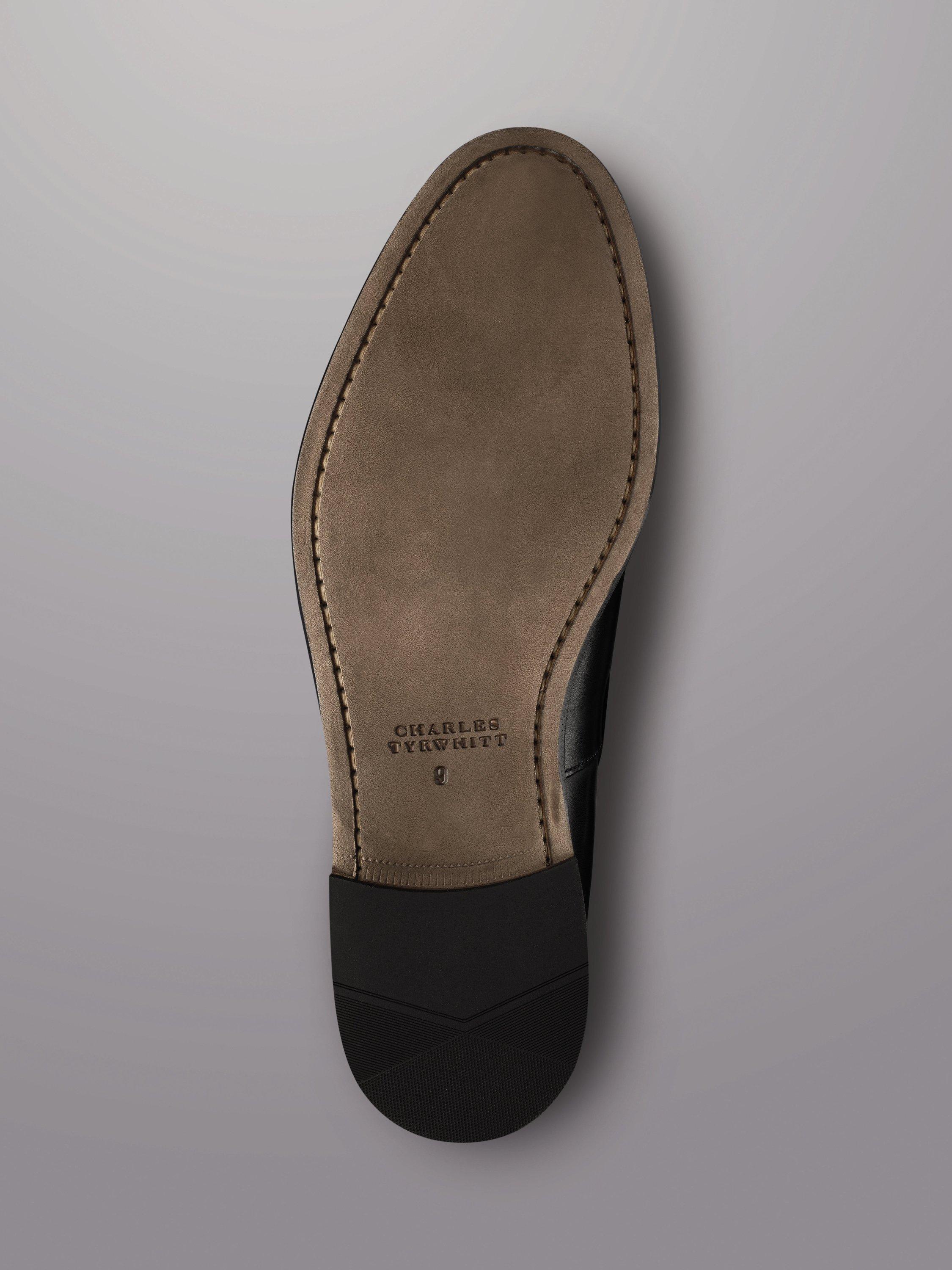 Product image 2 of 4, which shows Charles Tyrwhitt Leather Tassel Loafers, Black, 10