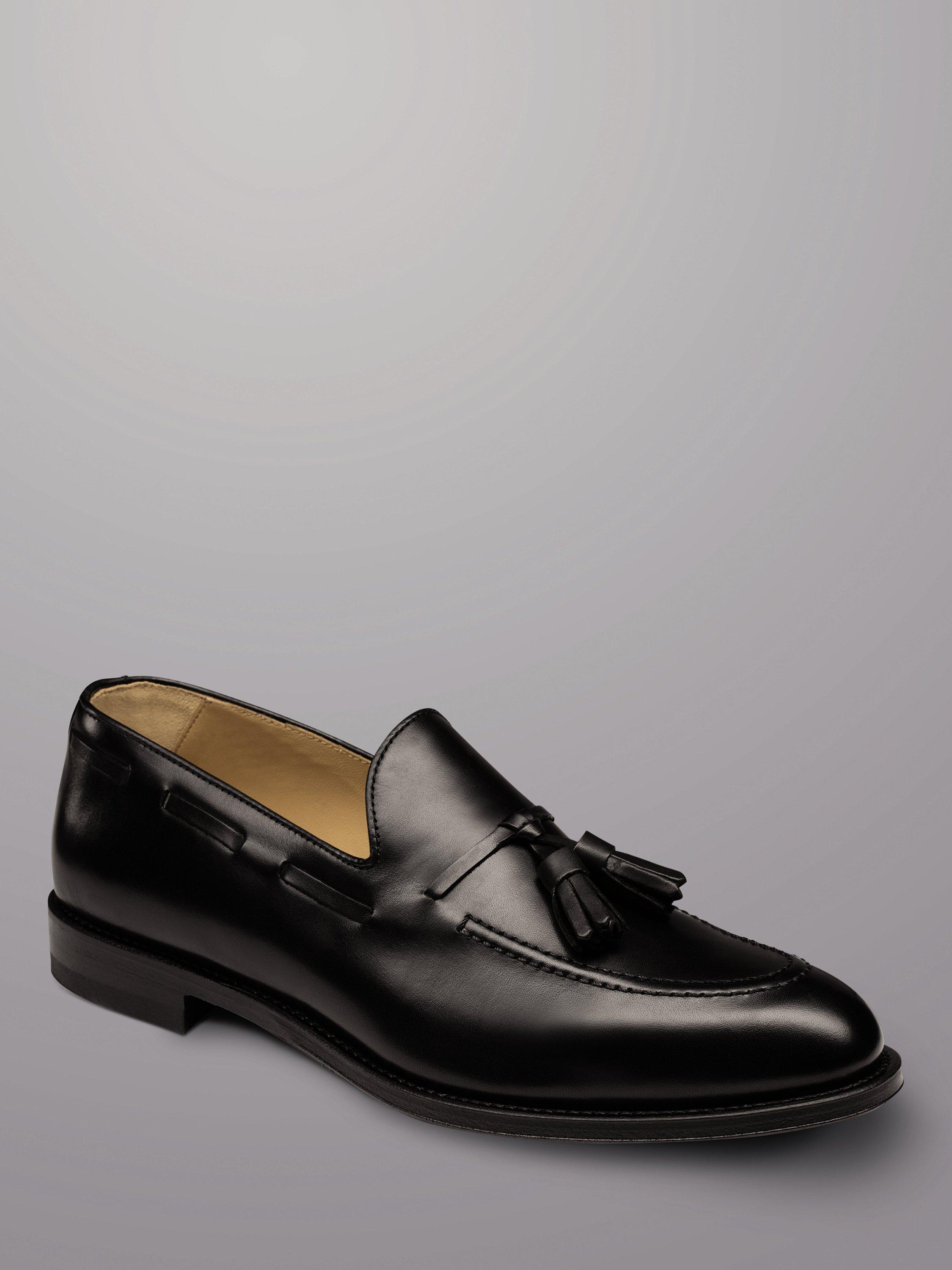 Product image 3 of 4, which shows Charles Tyrwhitt Leather Tassel Loafers, Black, 10