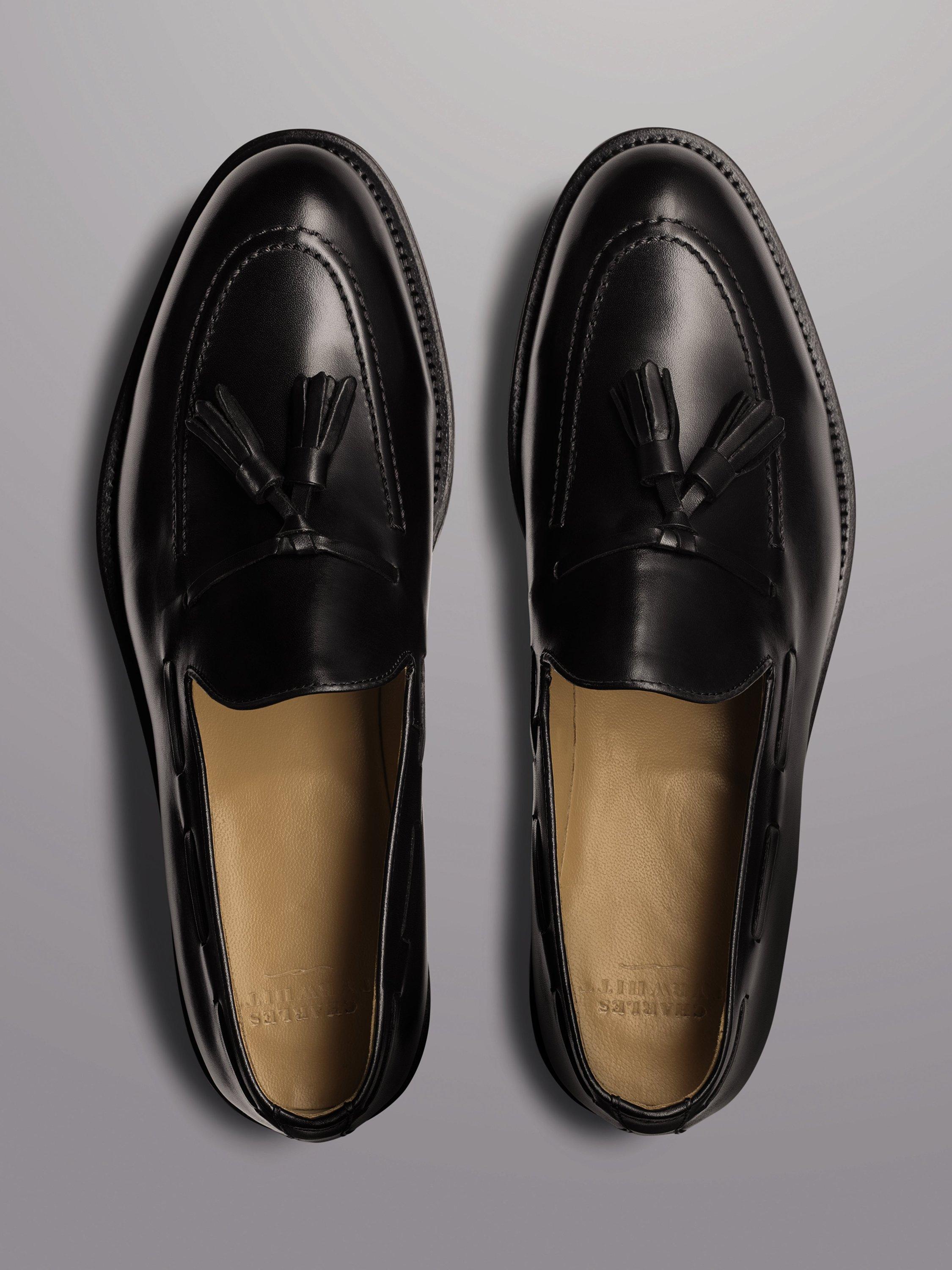 Product image 4 of 4, which shows Charles Tyrwhitt Leather Tassel Loafers, Black, 10