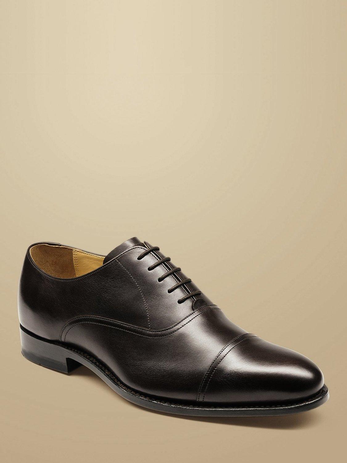 Product image 4 of 5, which shows Charles Tyrwhitt Leather Oxford Shoes, Dark Chocolate, 9.5
